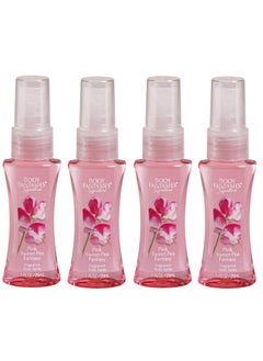 Body Fantasies Pink Sweet Pea Fantasy Fragrance Body Mist 1 oz Each Travel size Pack of 4