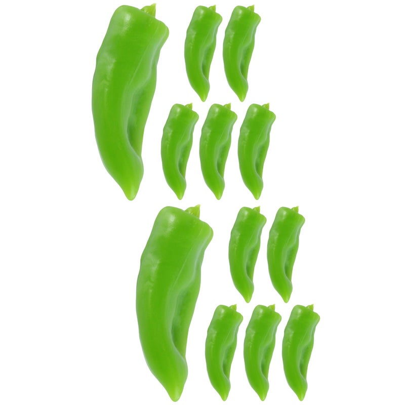 🧸 مجسمات فلفل أخضر صغيرة واقعية لعبة زخرفية للديكور المنزلي باللون الأخضر الفاتح - Image 1