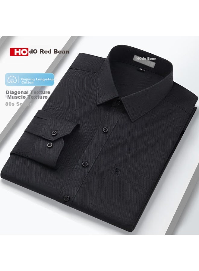 Hodo Long-sleeve Shirt For Men, Solid Color, Business Casual, Professional Work Uniform, Formal White Dress Shirt For Men's Clothing - Image 3