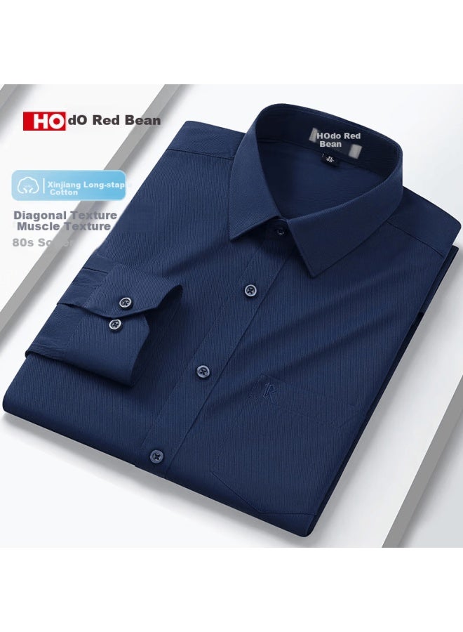 Hodo Long-sleeve Shirt For Men, Solid Color, Business Casual, Professional Work Uniform, Formal White Dress Shirt For Men's Clothing - Image 1
