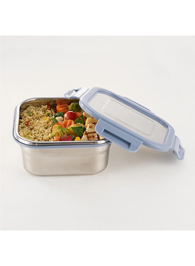 Borosil Stainless Steel Lunch Box, Leak-Proof Lunch Box With Grey Lid, Square Lunch Container For School & Office, 800 Ml - Image 3