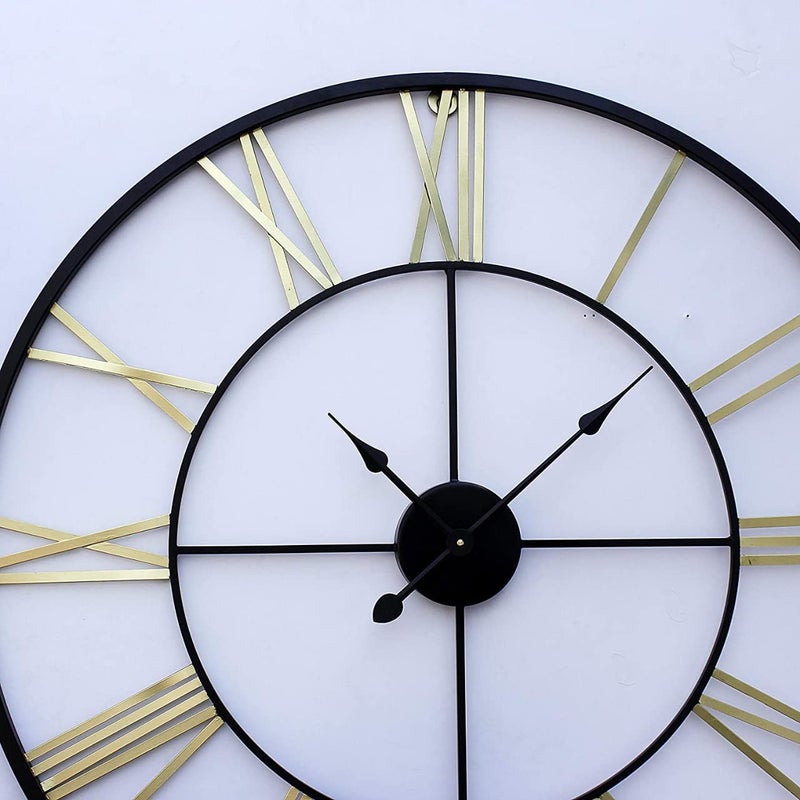 Tangyoak Golden Roman Wall Clock for Home Hall Living Bedroom Kitchen Analog Stylish Silent NonTicking Watches Modern and Decorative Time Piece Round Hanging Wall Mount Watch 10 x 10 - Image 3
