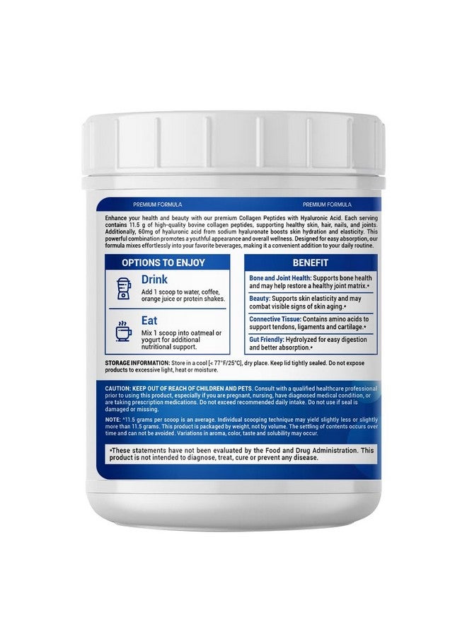 oppuland - Collagen Peptides Powder with Hyaluronic Acid - Hydrolyzed Protein for Men & Women - Unflavored Collagen Supplement - Clean & Simple Ingredients - Skin Hair Nail & Joint Support - 483 g - Image 3