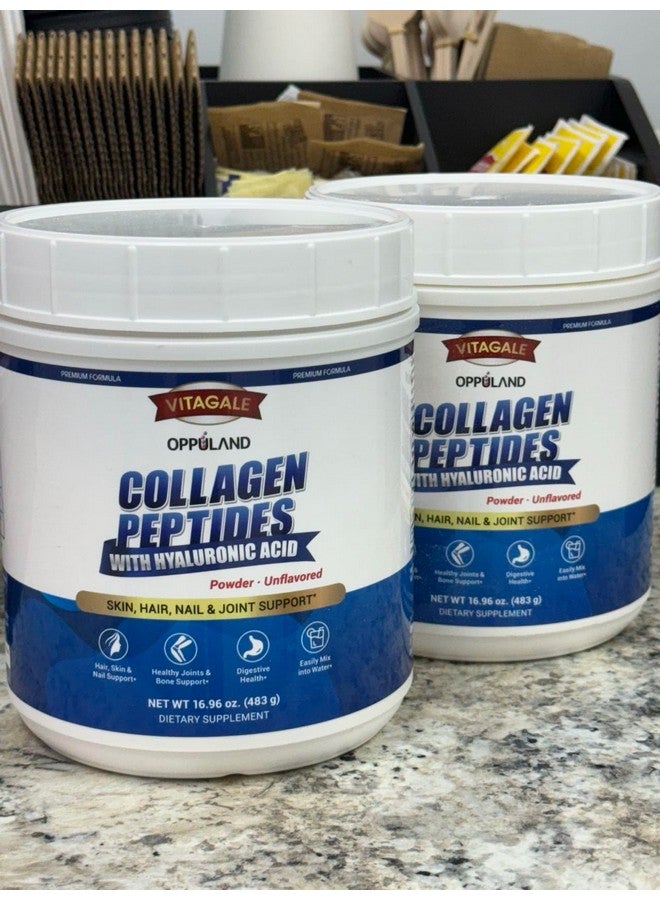 oppuland - Collagen Peptides Powder with Hyaluronic Acid - Hydrolyzed Protein for Men & Women - Unflavored Collagen Supplement - Clean & Simple Ingredients - Skin Hair Nail & Joint Support - 483 g - Image 2
