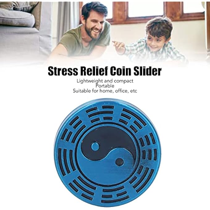Jiawu ADHD Push Slider Toy Adult Portable Metal Haptic Sensory Toy, Stress Relief, Ergonomic Design, Portable Design (Blue) - Image 2