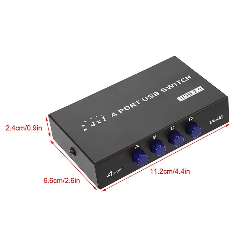 USB 2.0 Manual 2/4 Port Peripheral Sharing Switch Box for PC Printer Scanner, Compatible Device Hub - Image 5