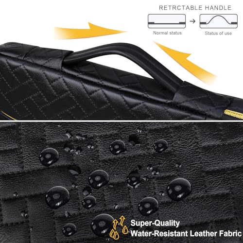 Lacdo 360° Protective Laptop Sleeve Case for 16 inch New MacBook Pro M4/M3/M2/M1 Pro/Max A3403 A3186 A2991 A2780 A2485 A2141 2024-2019, 15 inch Surface Laptop 7th Copilot+PC Computer Bag,Elegant Black - Image 4