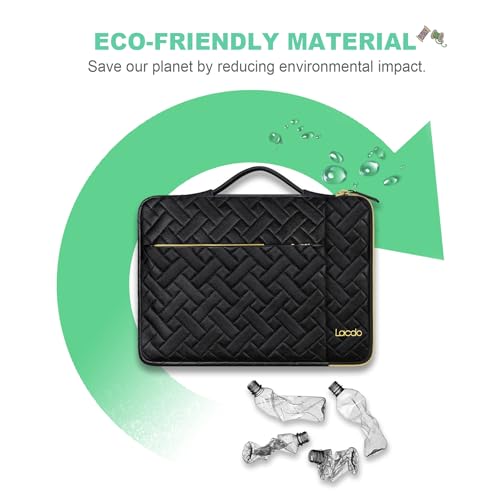 Lacdo 360° Protective Laptop Sleeve Case for 16 inch New MacBook Pro M4/M3/M2/M1 Pro/Max A3403 A3186 A2991 A2780 A2485 A2141 2024-2019, 15 inch Surface Laptop 7th Copilot+PC Computer Bag,Elegant Black - Image 5