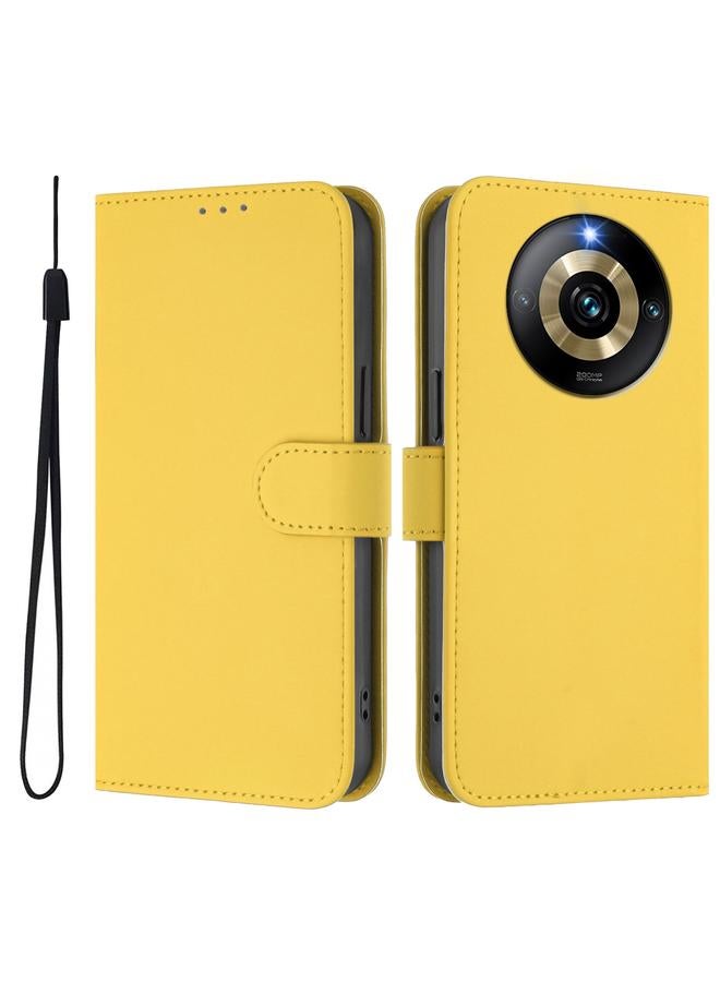 S-TOP Case For Realme Narzo 60 Pro Global Skin Feel Solid Color Leather Phone Case with Lanyard - Image 2