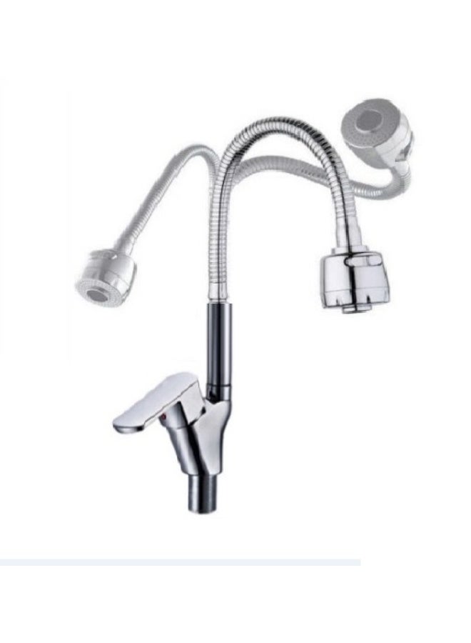 خلاط مزدوج لحوض الوش او المطبخ  برقة سوستة متحركة 50 سم - Image 3