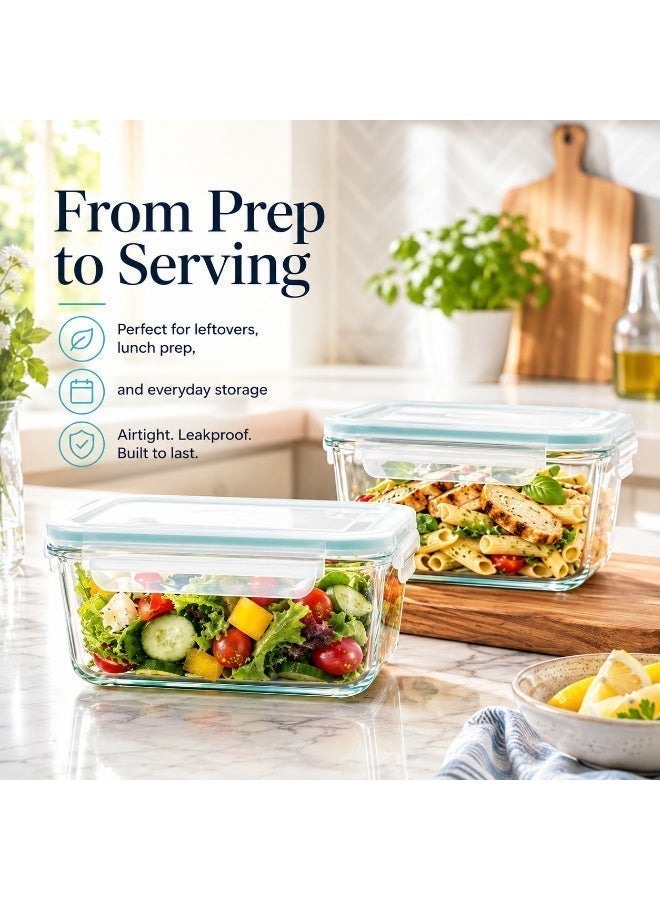 Glasslock MCST-092 Glass Food Container 920ml Square Airtight BPA Free Microwave Safe - Image 3