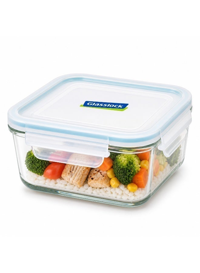 Glasslock MCST-092 Glass Food Container 920ml Square Airtight BPA Free Microwave Safe - Image 1