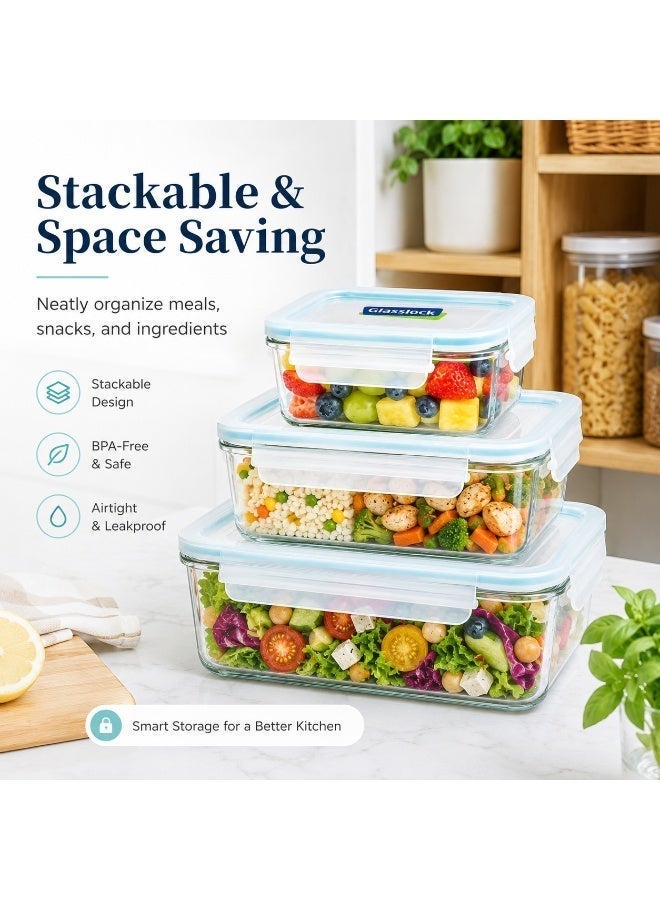 Glasslock MCST-092 Glass Food Container 920ml Square Airtight BPA Free Microwave Safe - Image 4