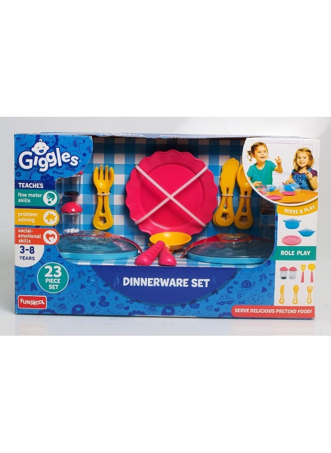 Funskool Giggles - Dinnerware Set, 23 Colourful Pretend And Play Cooking Set, Language And Social Skills,Role Play, 3 Years & Above, Preschool Toys  - Image 4