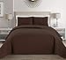 Linen Plus Linen Plus King/California King 3pc Over Size Embossed Coverlet Bedspread Set Dark Brown  - Image 2