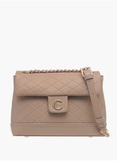 Le Confort Womens Quilted Crossbody Bag With Flap Closure And Chain Strap  - Image 1