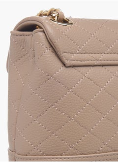 Le Confort Womens Quilted Crossbody Bag With Flap Closure And Chain Strap  - Image 5