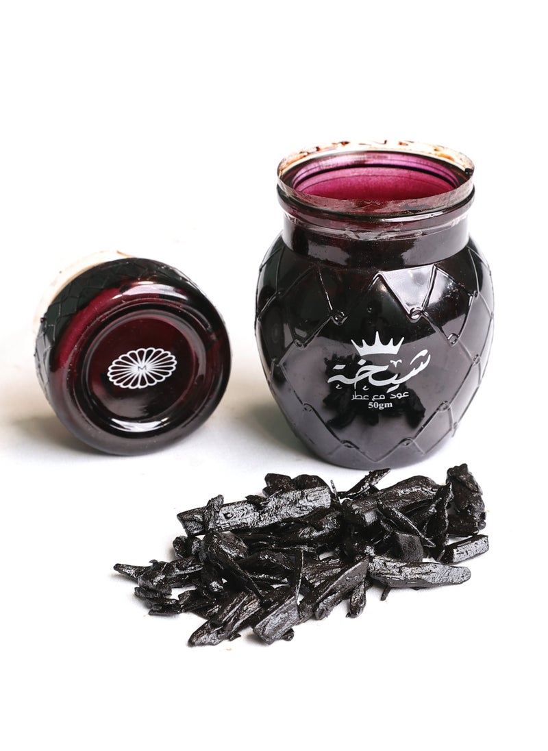 Moin Sheikha Bakhoor Muattar 50g - Premium Oud and Agarwood Incense with Rose Water, Amber and Blossom Notes - Long Lasting Arabic Fragrance for Home and Majlis Use  - Image 1