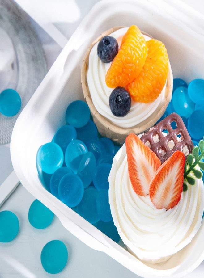 فيوتشر بلس رخام مسطح مصنفر من فيوتشر بلس، وزن 1 رطل، خرز زجاجي أزرق، حشوات مزهريات، صخور زينة لأحواض السمك، قطع مركزية، ديكور طاولة - Image 5