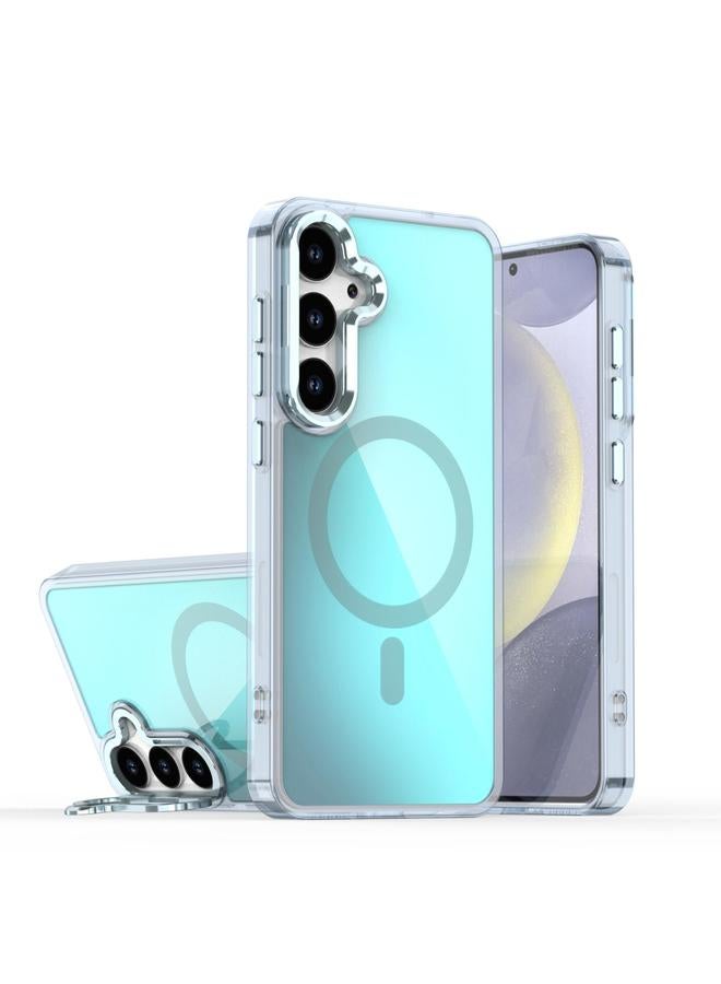 S-TOP Case For Samsung Galaxy S25 5G Plating Gradient Discolor MagSafe Phone Case with Holder - Image 1