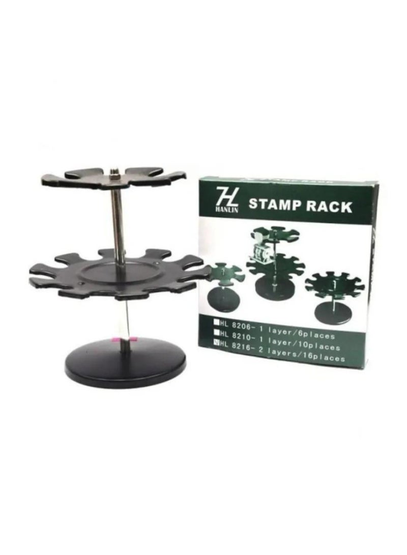 Generic Round Stamp Holder Metal Samp Rack for 18 Stamps  Black  Arts & CraftS  - Image 1