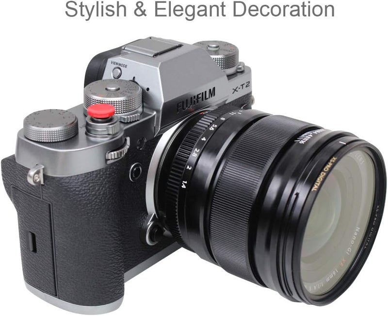 FotoTech Soft Shutter Release Button Compatible with Fuji Fujifilm X-T5 X-T4 X-T3 X-T30 X-T30 II X-T20 X-PRO3 X100V X100F X-E4 X-E3 RX1R II RX10 IV III Leica M9 Nikon Df F3 (3 Pieces, Red) - Image 4