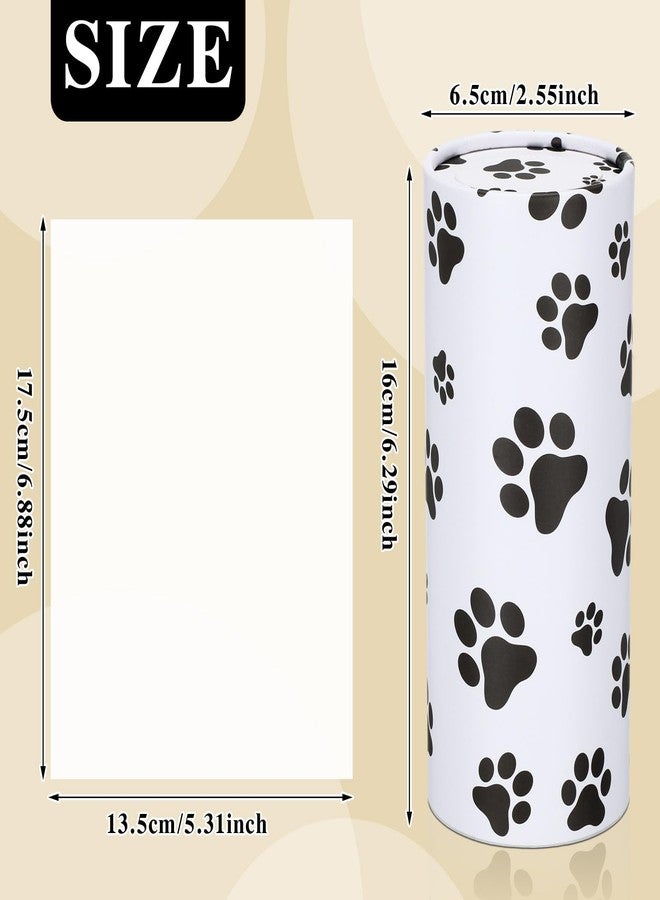 Geyoga 4 Pack Car Tissues Box with Facial Bulk Round Tube Car Tissue Travel Cylinder Holder Cup Holder for Home Bathroom Office (Paw Print) - Image 2
