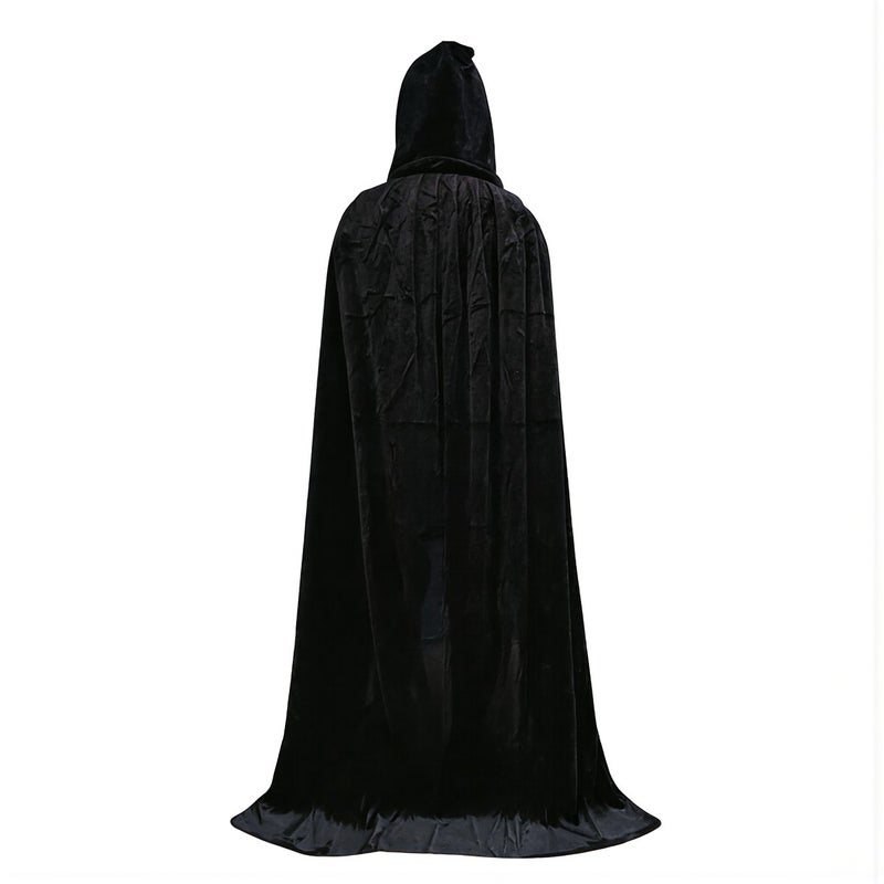 Halloween Hooded Velvet Cape 170cm Long Cosplay Costume for Party Masquerade Dress Up - Image 1