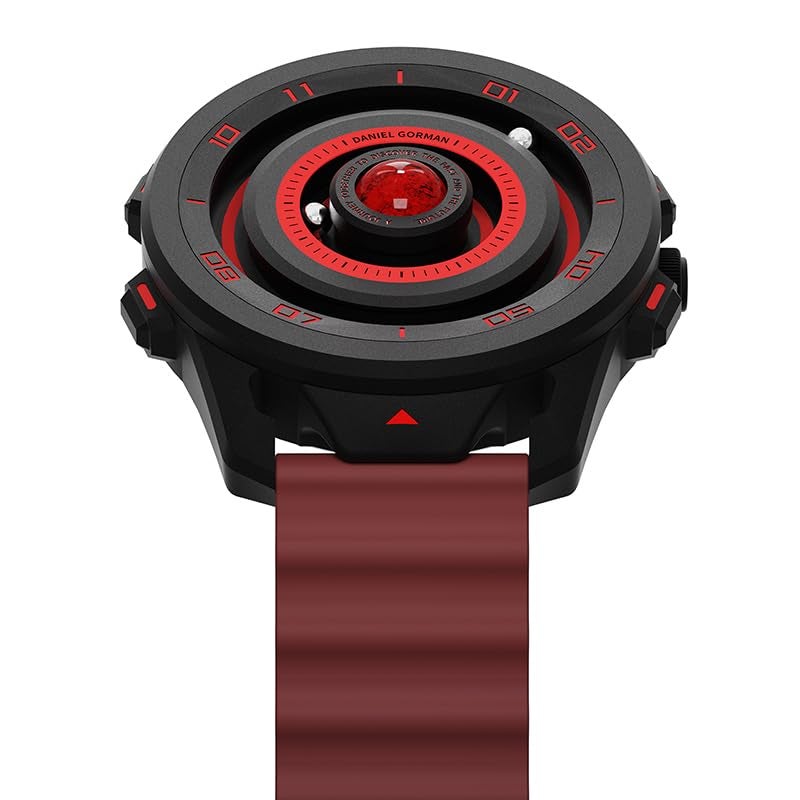 Daniel Gorman Planet Series Quartz Watches Magnetic Analog Iron Ball Watch Luminous Sport Wristwatch Men Waterproof Watches Business Casual Fashion Wrist Watch (Red) - Image 5
