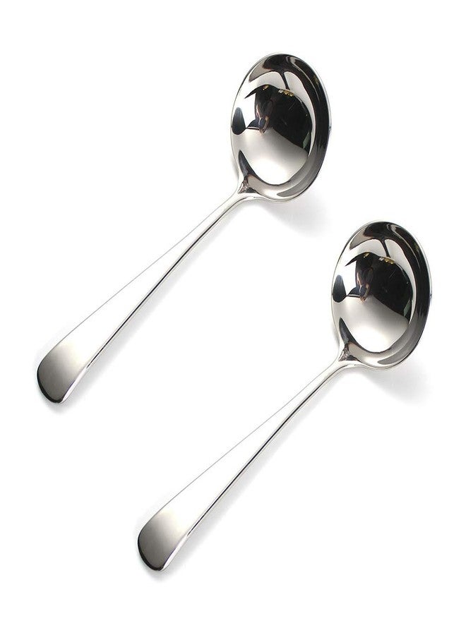 HOOYE 7.6'' Gravy Ladle Sauce Soup Spoon Heavy Duty 18/10 Stainless Steel for Small Dishes (2 pcs) - Image 1