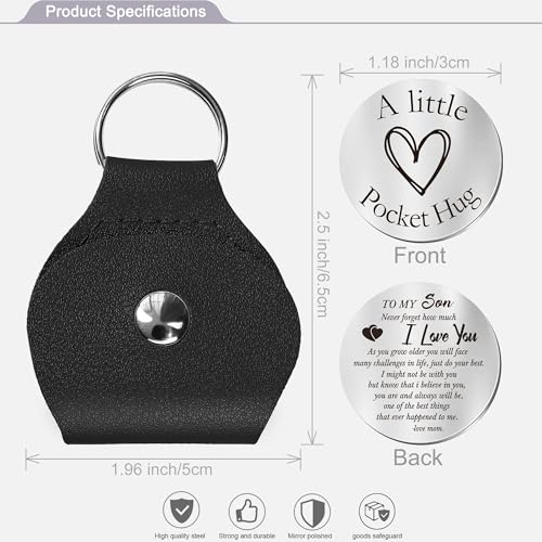 CINDYHE Pocket Hug Token keychain Gifts for Men Women Him Her Dad Mom Son Daughter Brothers Sisters Teacher Boy Girl Friends (Son Gift) - Image 2