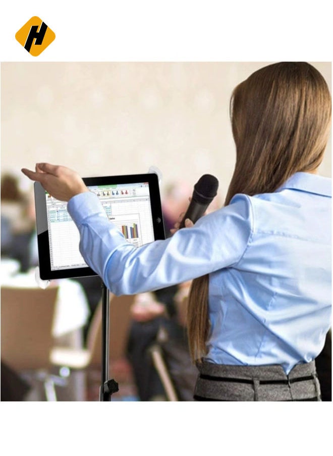 HuHa - IPad and Mobile Phone Tripod Stand,Height Adjustable 20 to 60 Inch with 360 Degree Rotating Tablet Holder for iPad Air,iPad Pro and More 9.5 to 14.5 Inch Tablets, Coming with Carrying Bag - Image 1