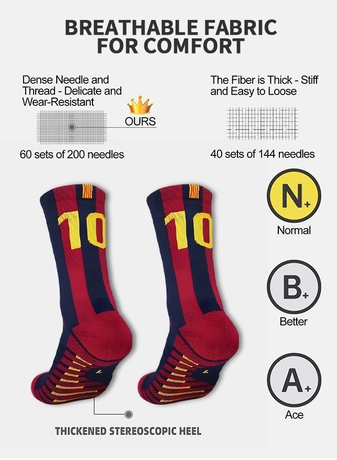 HOMESTAR 2 Pairs Football Socks, Athletic Socks with 3D Ankle Protection, Basketball Socks & Running Socks, Compression Cushion Sport Soccer Socks Unisex - Image 3