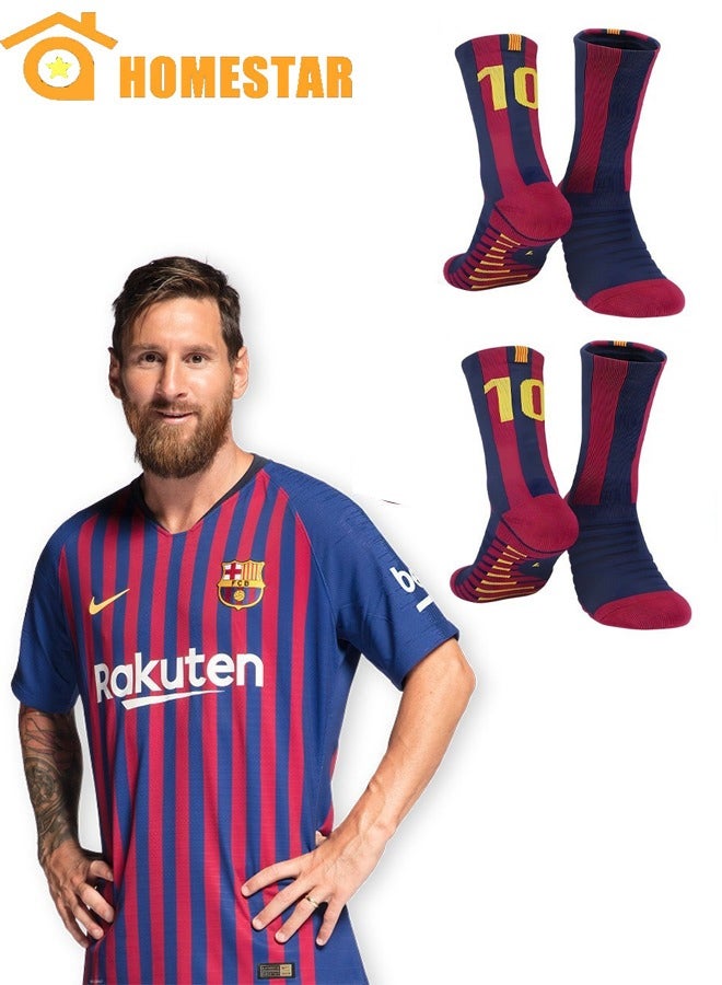 HOMESTAR 2 Pairs Football Socks, Athletic Socks with 3D Ankle Protection, Basketball Socks & Running Socks, Compression Cushion Sport Soccer Socks Unisex - Image 1