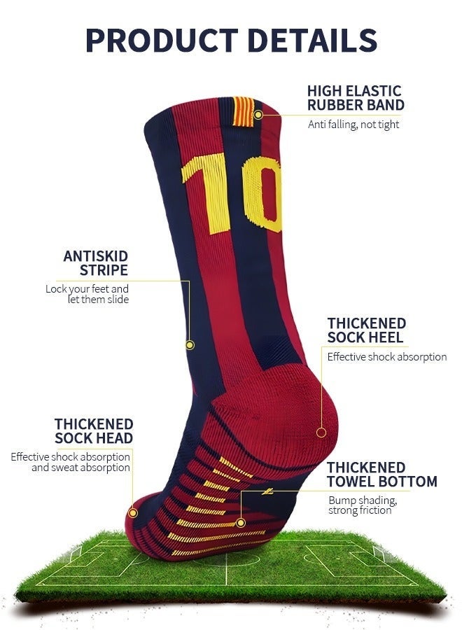 HOMESTAR 2 Pairs Football Socks, Athletic Socks with 3D Ankle Protection, Basketball Socks & Running Socks, Compression Cushion Sport Soccer Socks Unisex - Image 2