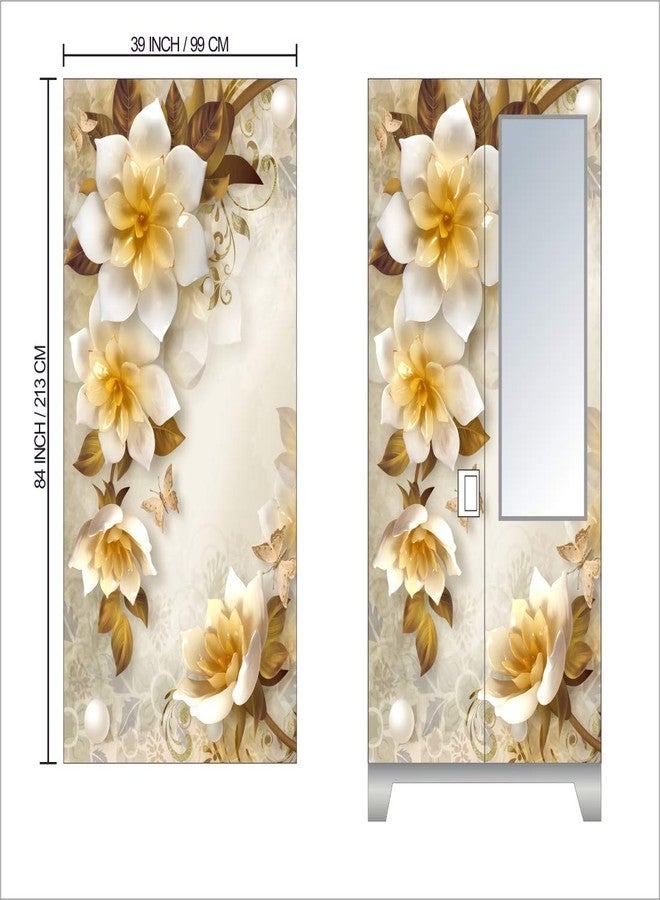 Decor1ders ملصقات خزانة ملابس ذاتية اللصق من ديكور1درز | ورق جدران وملصقات جدارية لأبواب الخزائن (خزانة عادية) حجم كبير جدًا (213 × 99 سم) ملصقات أبواب خزائن الملابس المنزلية لخزانتك - Image 2