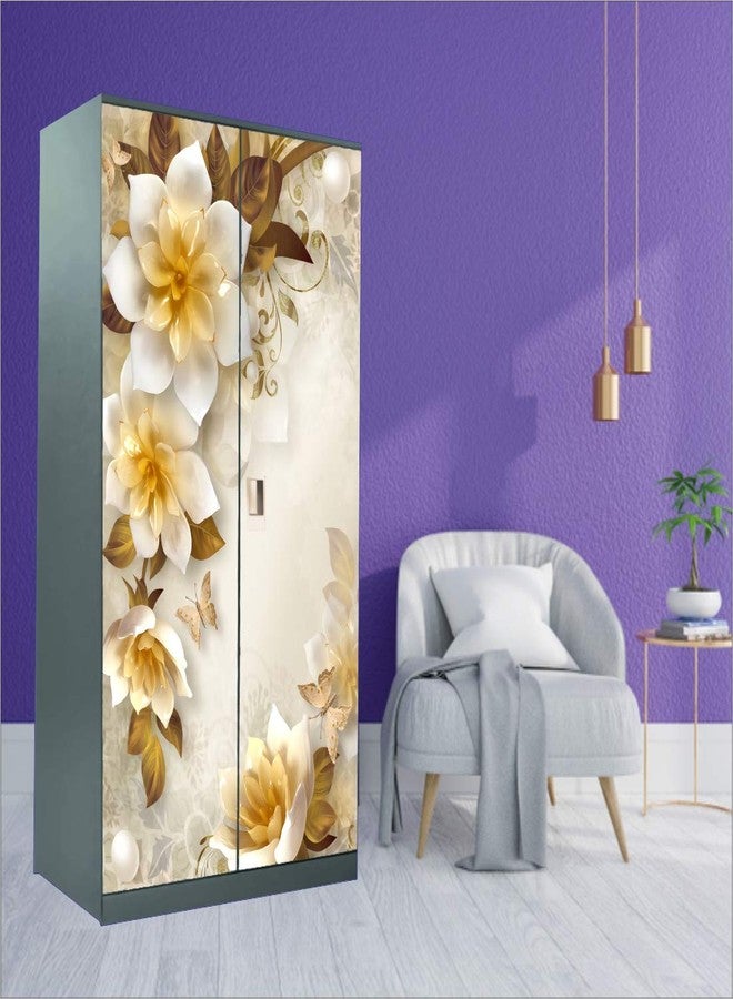 Decor1ders ملصقات خزانة ملابس ذاتية اللصق من ديكور1درز | ورق جدران وملصقات جدارية لأبواب الخزائن (خزانة عادية) حجم كبير جدًا (213 × 99 سم) ملصقات أبواب خزائن الملابس المنزلية لخزانتك - Image 1