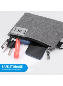 Oasisgalore 2pcs Lockable Money Bag - 5x8 Inch Zippered Security Pouch (Black & Grey)  - Image 2