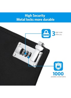 Oasisgalore 2pcs Lockable Money Bag - 5x8 Inch Zippered Security Pouch (Black & Grey)  - Image 3
