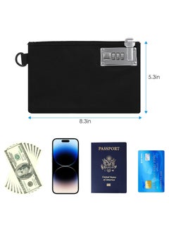 Oasisgalore 2pcs Lockable Money Bag - 5x8 Inch Zippered Security Pouch (Black & Grey)  - Image 4