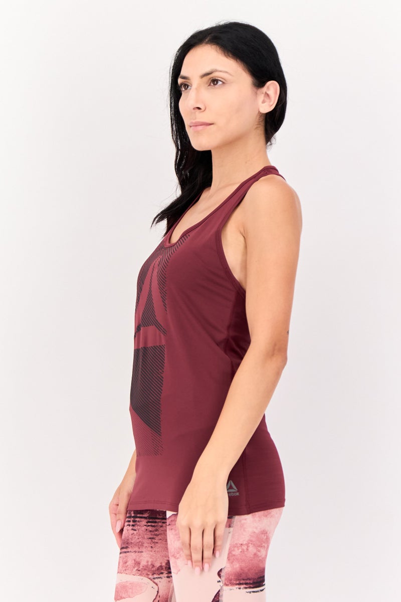 Reebok Women Sportswear Fit Sleeveless Training Tank Top, Brown - Image 2