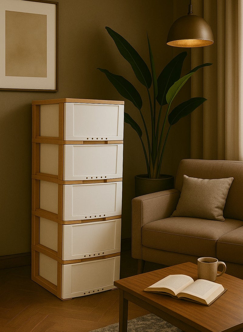 المفرج أدراج تخزين بلاستيك 5 ارفف  42×34×104سم