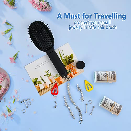 Worldity Diversion Safe Hair Brush to Hide Money, Cash, Jewelry, Mini Keys, Beach Safe Container Real Hair Brush Comb for Valuables, Perfect for Travel or At Home(Black) - Image 3