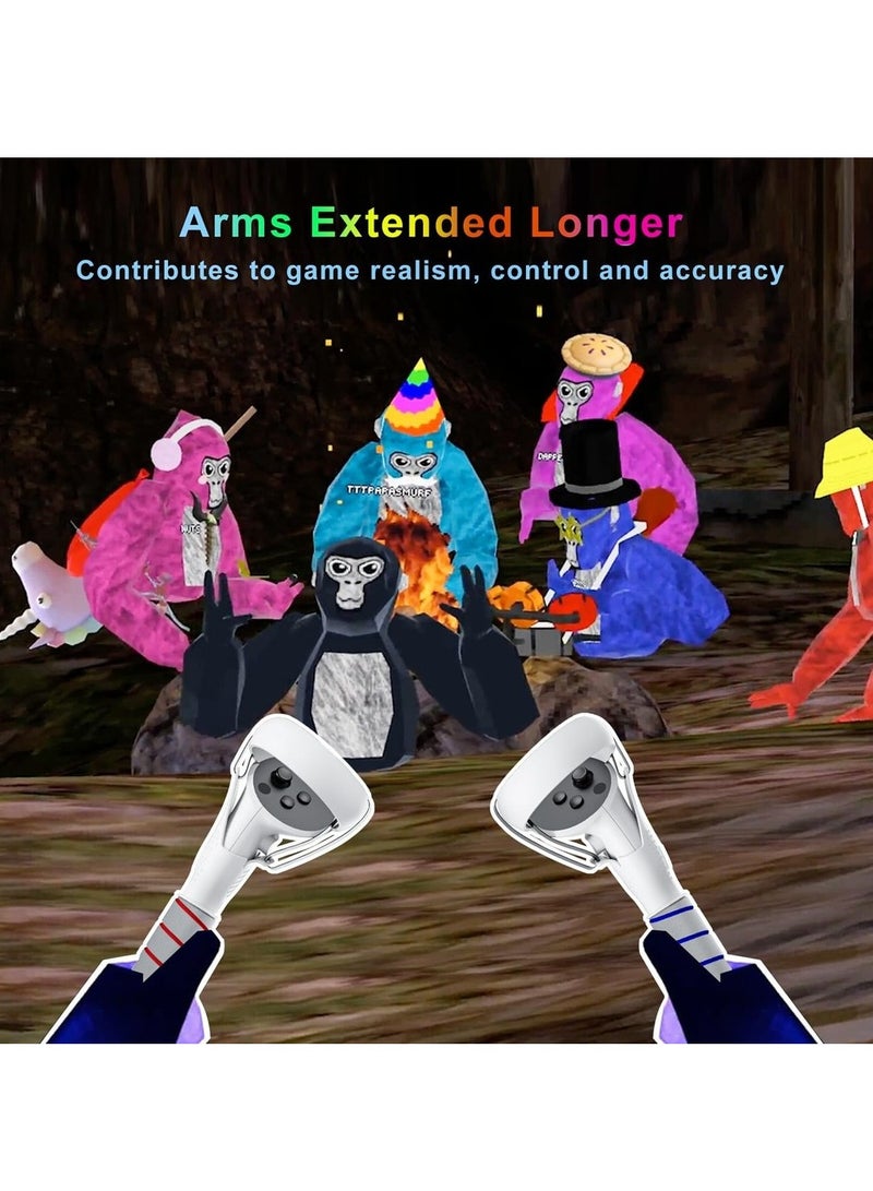 2 In 1 Long Arms & Handle Attachments Compatible With Oculus Hand Controllers VR Gorilla Tag Long Arms/Stick Extension Grips For Meta Accessories - Image 2