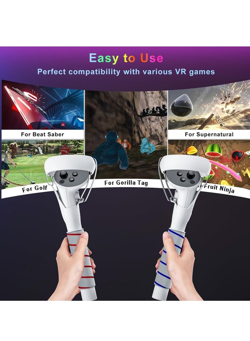 2 In 1 Long Arms & Handle Attachments Compatible With Oculus Hand Controllers VR Gorilla Tag Long Arms/Stick Extension Grips For Meta Accessories - Image 3