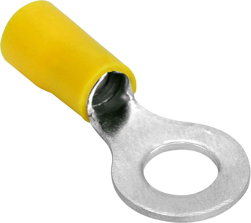Conext Link RTV-14Y25 Vinyl Ring Terminal 25 Pack (1/4" Stud, Yellow 12-10 Gauge) - Image 1
