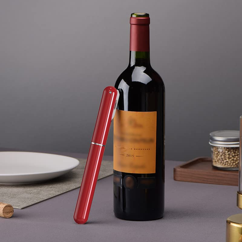 IPEROT Wine Bottle Opener, IPEROT Air Pressure Wine Corkscrew With Cutting Wine Bottle Foil Knife, Effortlessly Open Wine Bottles Without Damaging Corks, Easy-to-Use(Red) - Image 2