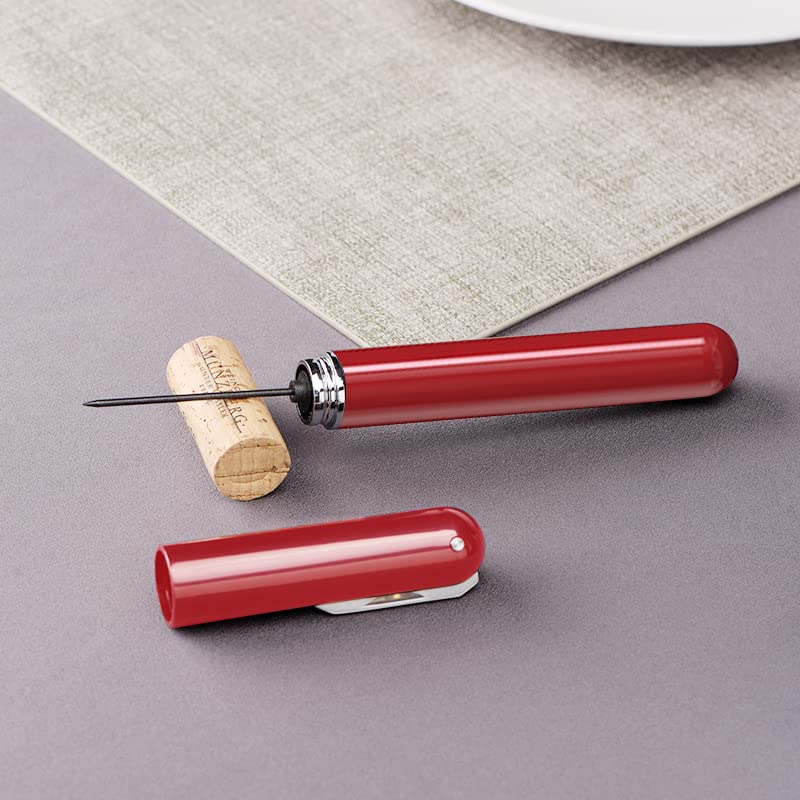 IPEROT Wine Bottle Opener, IPEROT Air Pressure Wine Corkscrew With Cutting Wine Bottle Foil Knife, Effortlessly Open Wine Bottles Without Damaging Corks, Easy-to-Use(Red) - Image 3