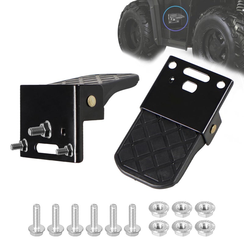 YIUIY Universal ATV Foot Rests Rear Passenger Foot Pegs Pedals Pads Compatible with Kawasaki Suzuki Polaris Fourtrax Kodiak Sportsman Scrambler for Four Wheeler Foldable Footrests