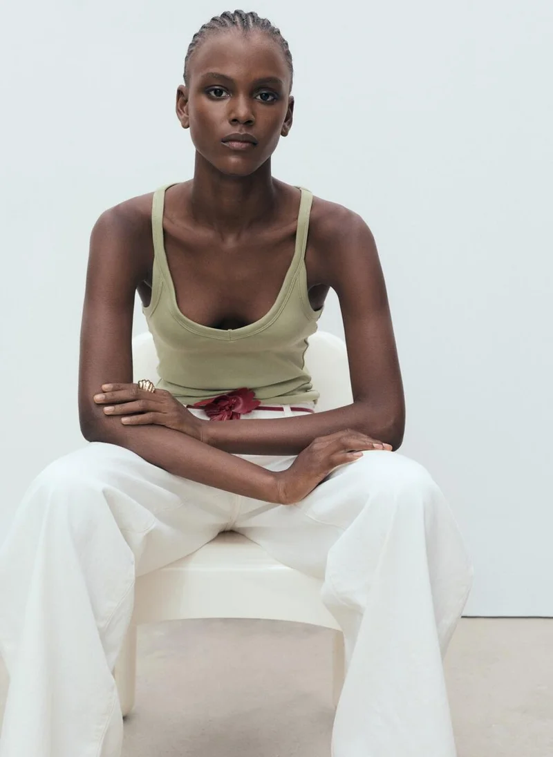 MANGO Cotton top with straps